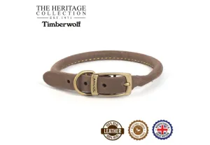 Ancol - Timberwolf Round Leather Collar - Sable - Size 7 (50*59cm)