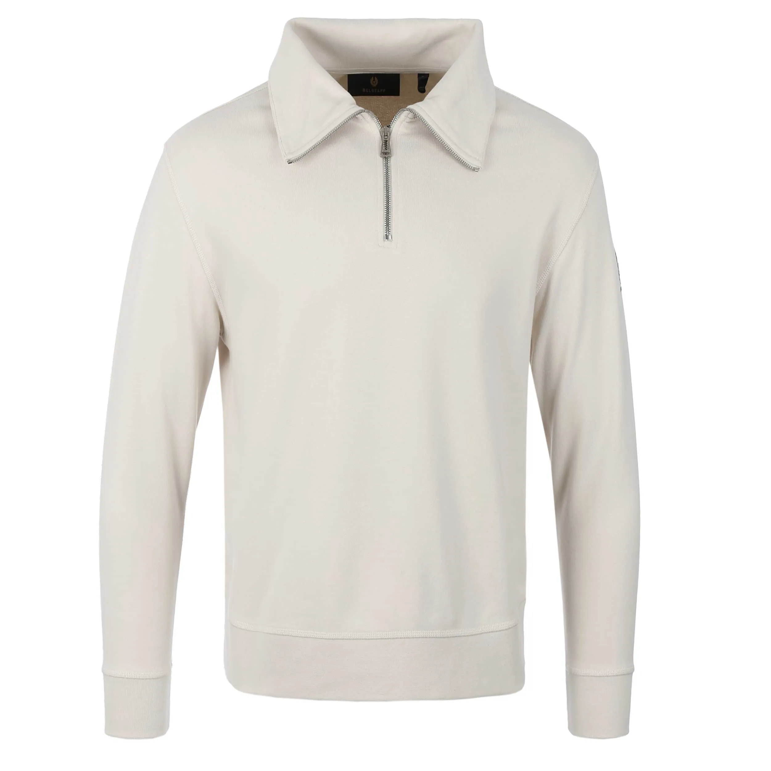 Belstaff Signature Quarter Zip Ladies Sweatshirt in Moonbeam