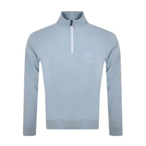 BOSS Zetrust Sky Blue Half Zip Sweatshirt