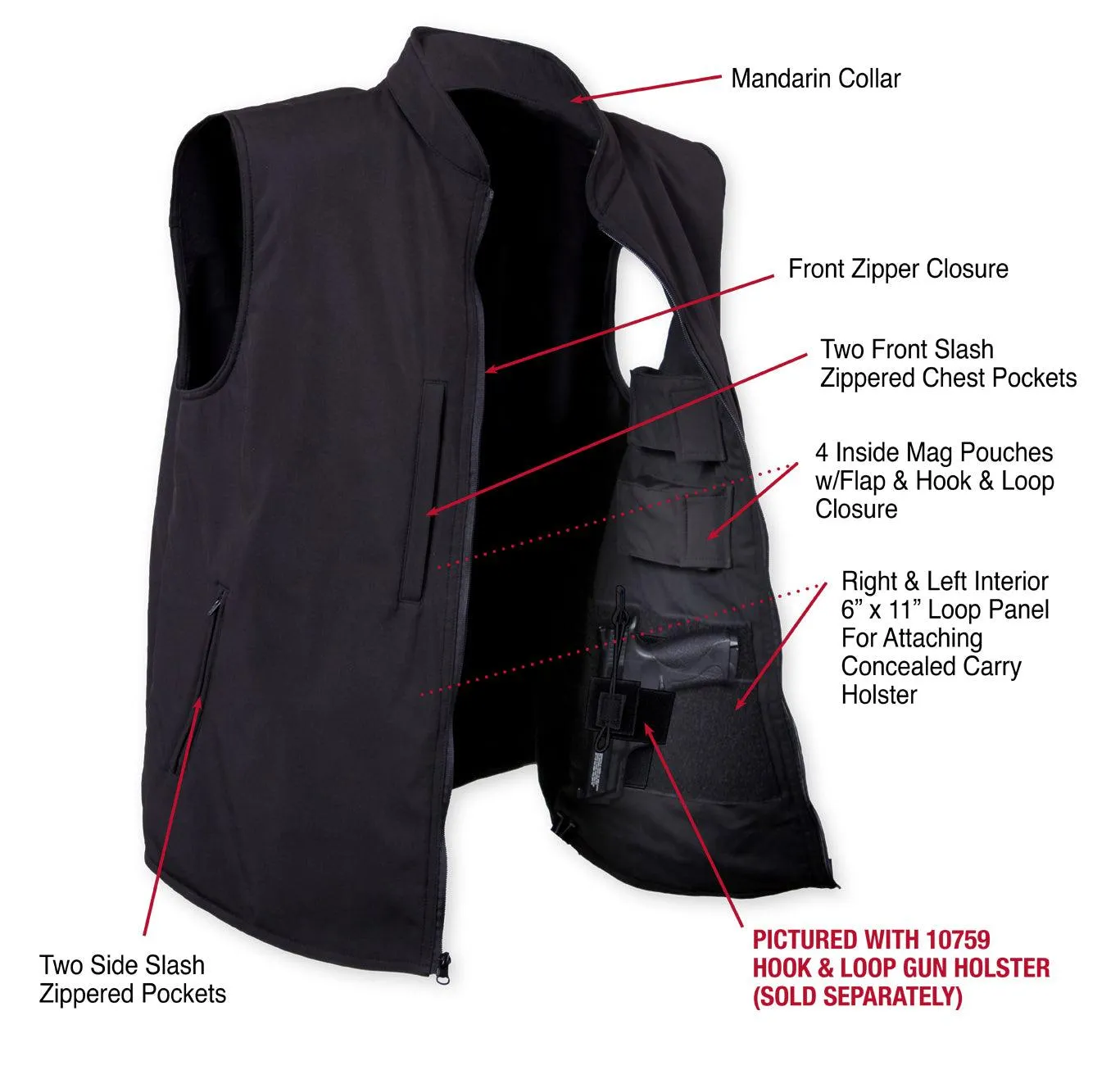 Concealed Carry Soft Shell Vest