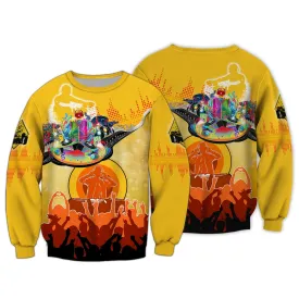 DJ Music Lover Yellow 3D Sweatshirt Hoodie, Christmas Shirt for DJ Lovers, DJ Sweatshirt