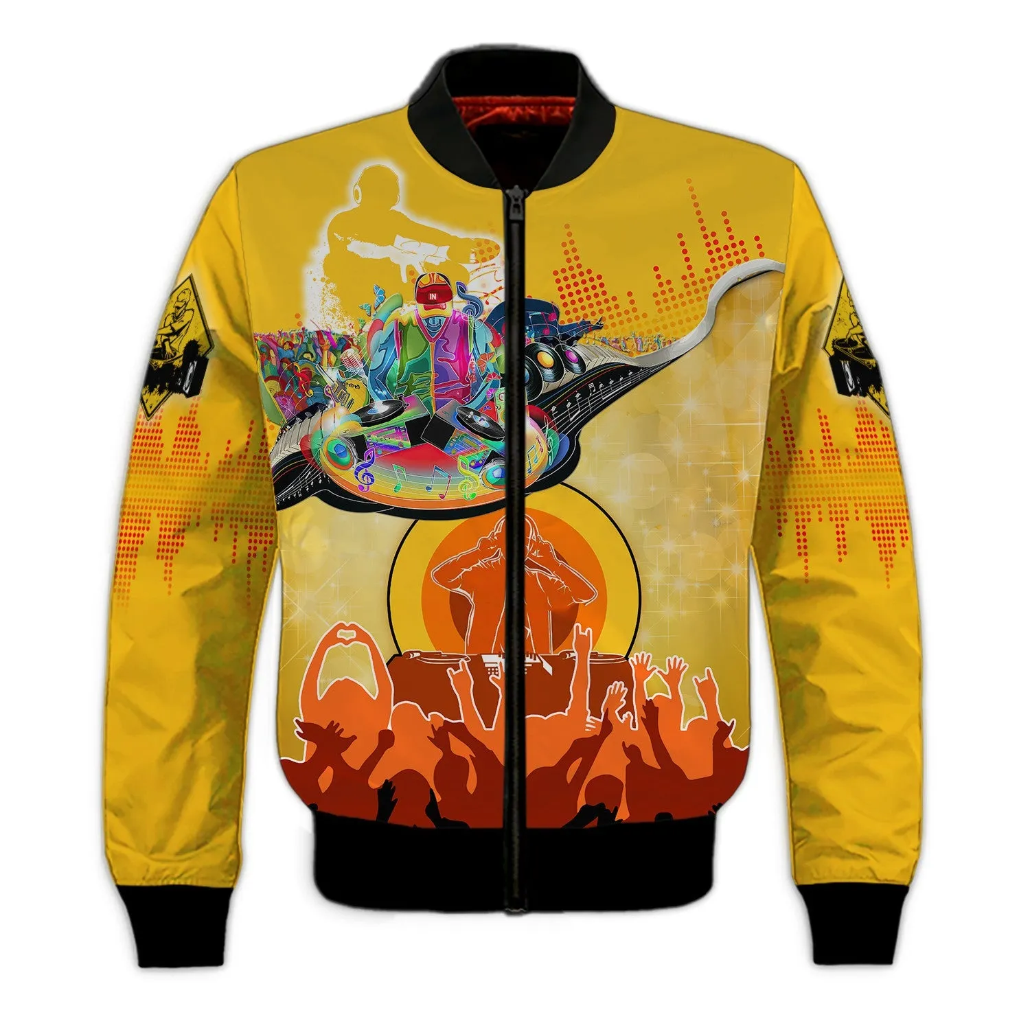 DJ Music Lover Yellow 3D Sweatshirt Hoodie, Christmas Shirt for DJ Lovers, DJ Sweatshirt