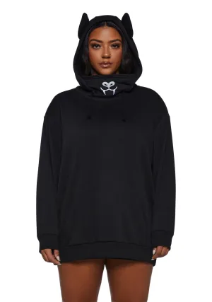 Plus Fly By Night Bat Oversized Hoodie