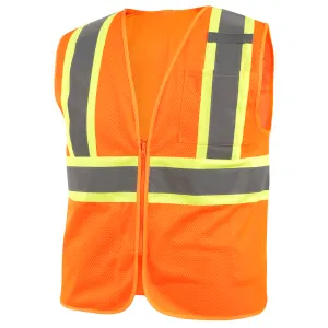 Revco VS2022-OR Orange ANSI Class 2 Two-Tone Polyester Hi-Vis Safety Vest (1 Vest)