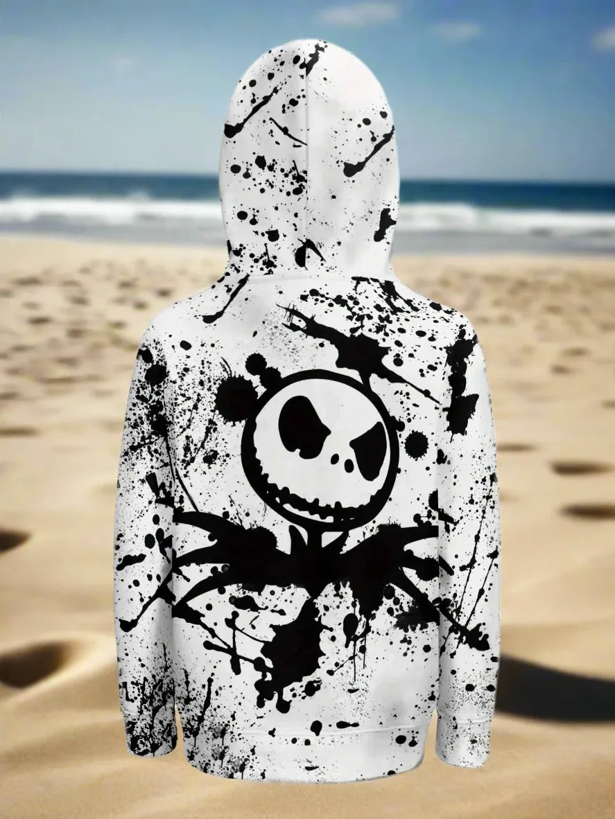 Unisex 3D Printed Jack and Sally Hoodie