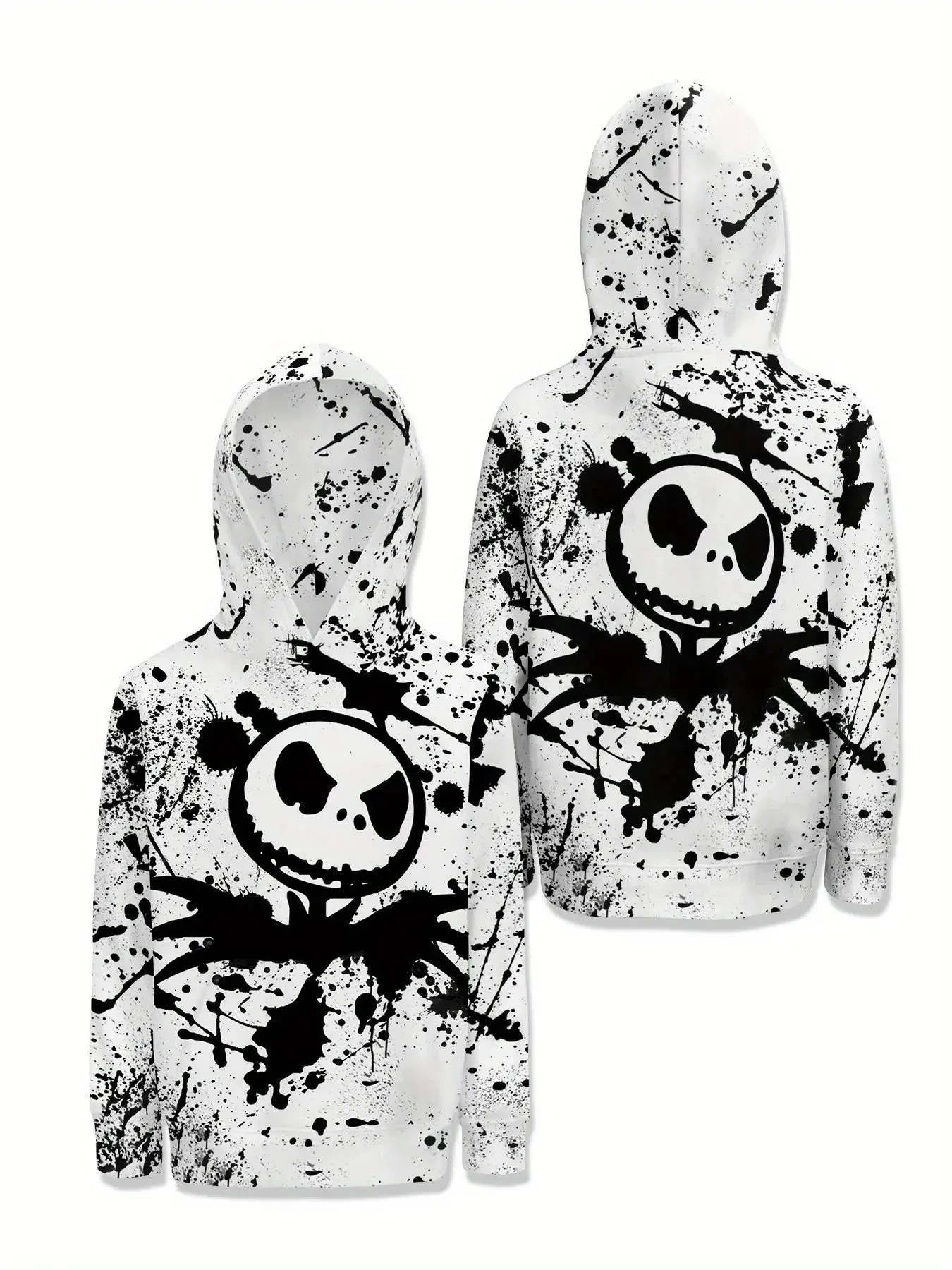 Unisex 3D Printed Jack and Sally Hoodie